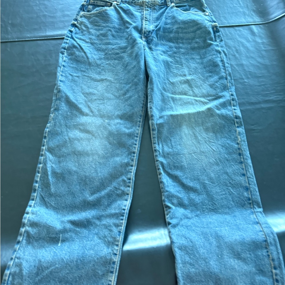 Cotton On Women's Loose Straight Leg Blue Jeans
